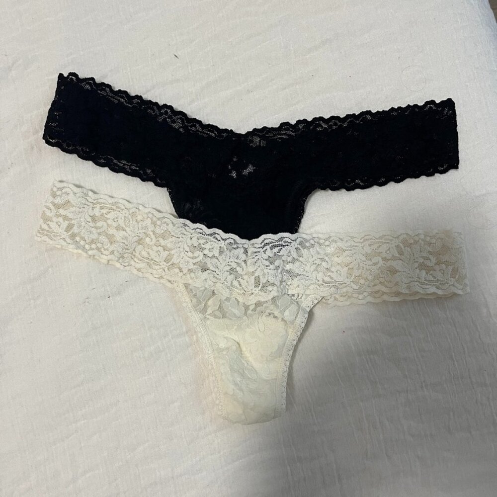 Hanky Panky Bundle of 2 Lace Thongs One Size
